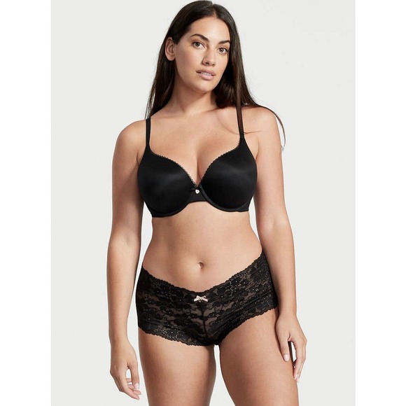 Victoria's Secret Other - Victoria's Secret Perfect Shape Bra Black Bralette Lace Push Up Sz 38D
